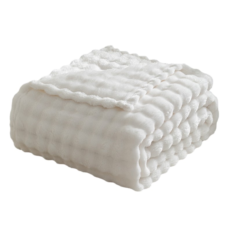 Christmas Throw Blanket - 3D Bubble White Plush Blankets Textured