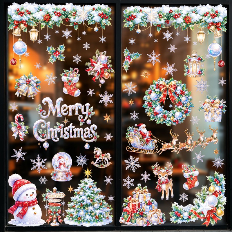9 Sheets Christmas Static Wind - Snowflake Window Decal recension och pris