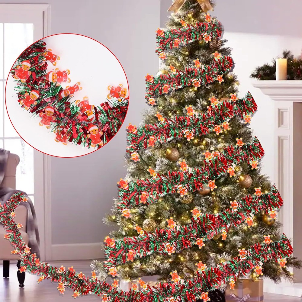 Christmas Tinsel Garland Red G - Tinsel Garland Decoration recension och pris