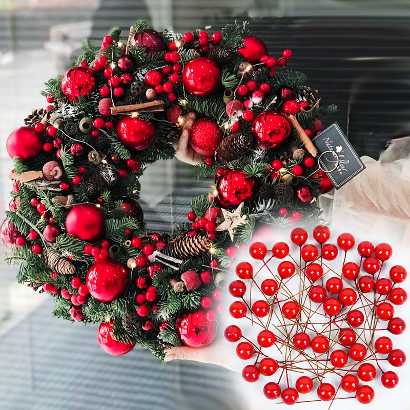 100/200pcs Pearl Stamens Mini  - Christmas Wreath Fake recension och pris