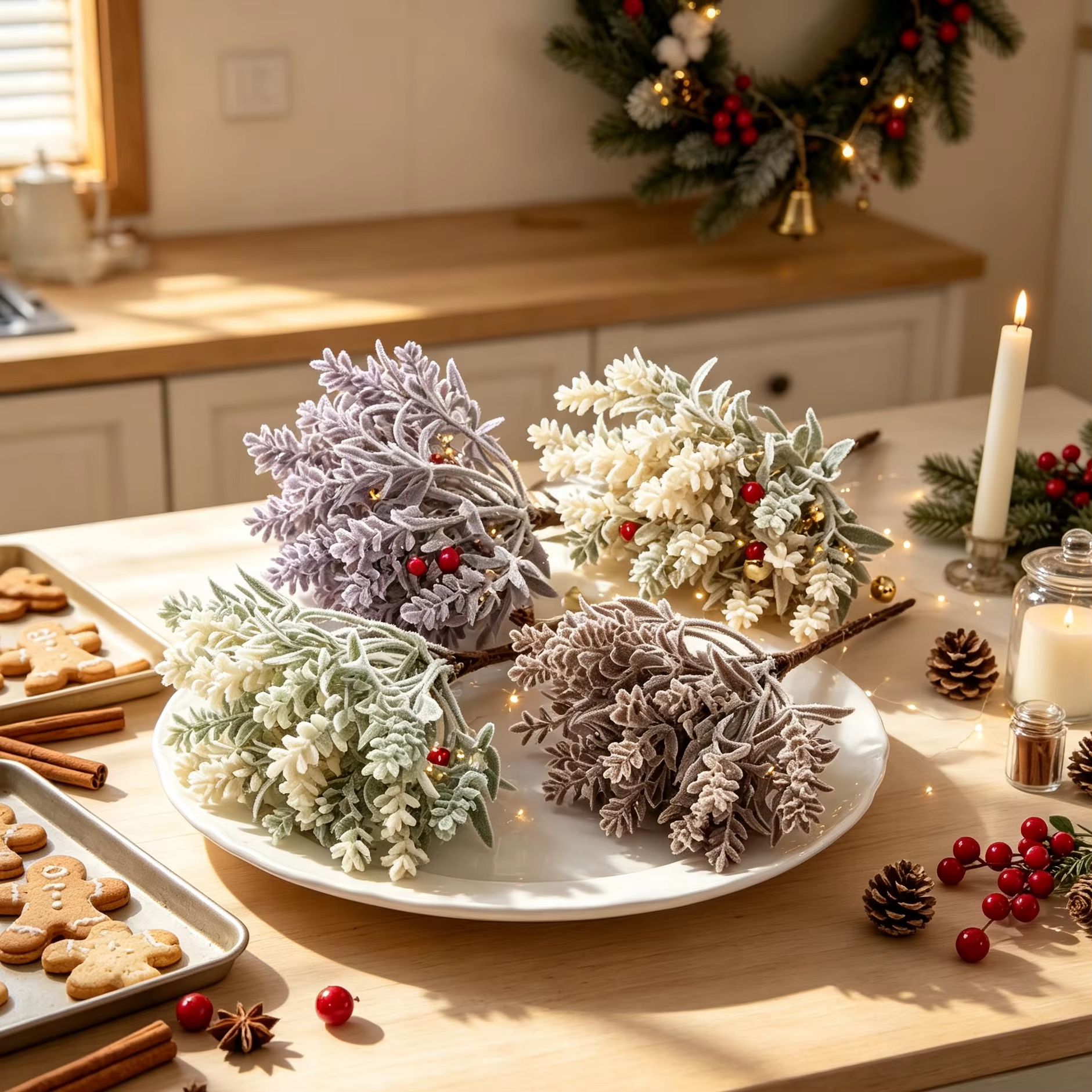 1/5PCS Artificial Plastic Flow - Christmas Wreath Fake recension och pris