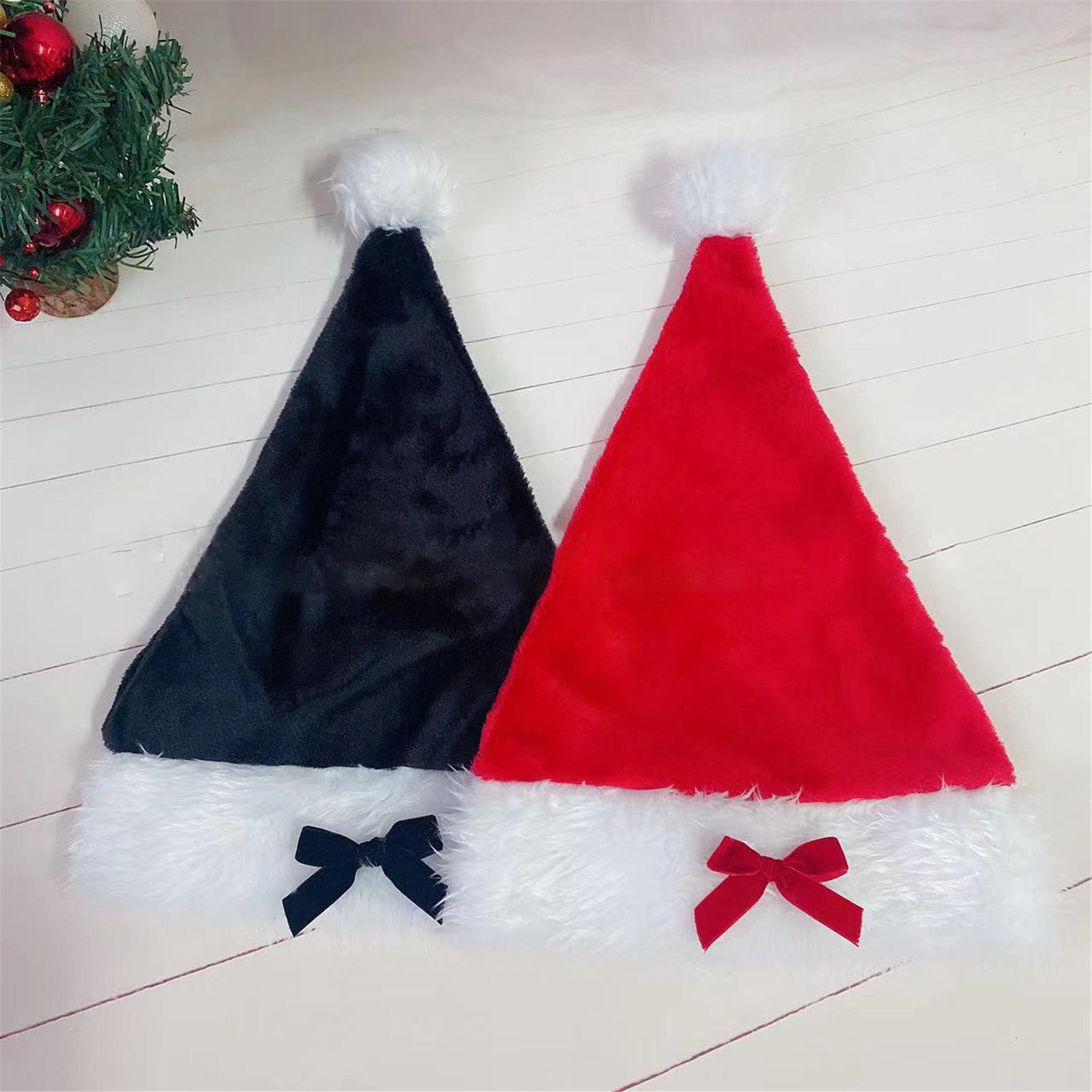 Santa Claus Hat Black Plush Ch - Santa Hat Plush recension och pris