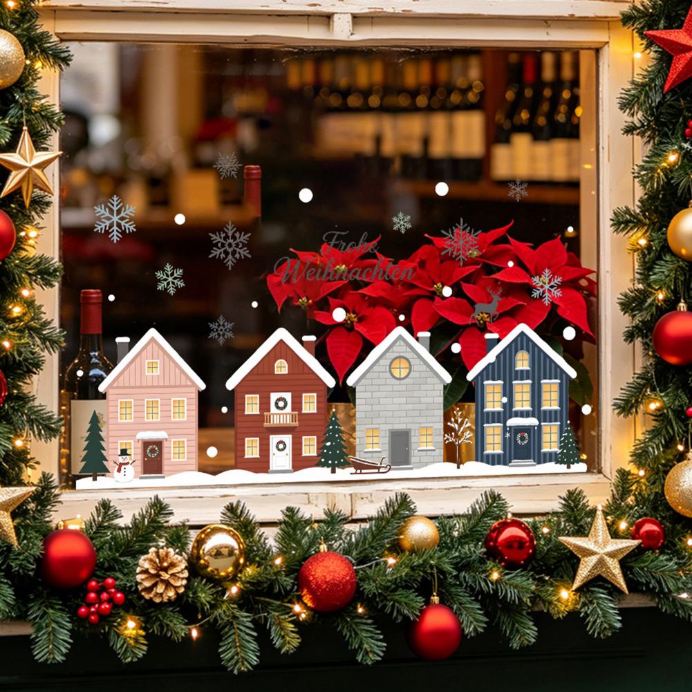 Elk Fir Tree Stickers 2pcs Chr - Snowflake Window Decal recension och pris