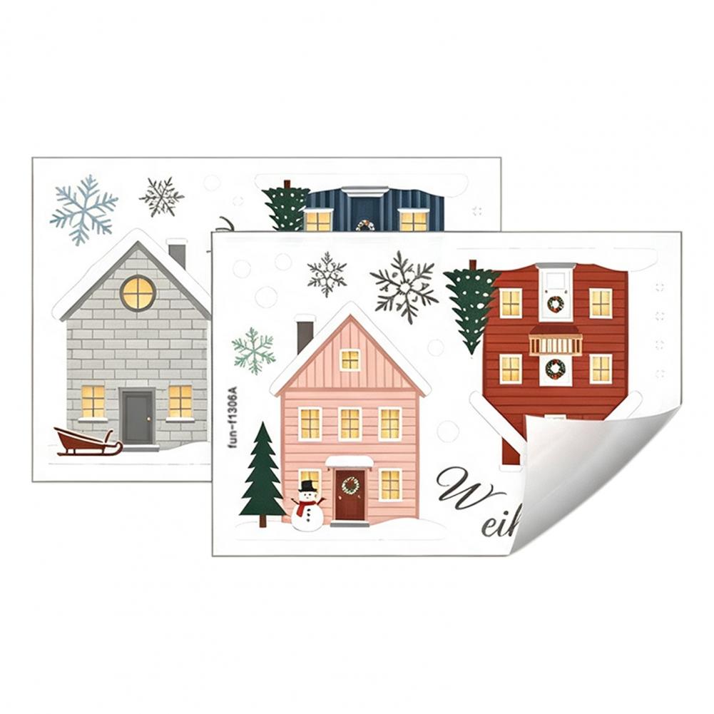 Elk Fir Tree Stickers 2pcs Chr - Snowflake Window Decal recension och pris