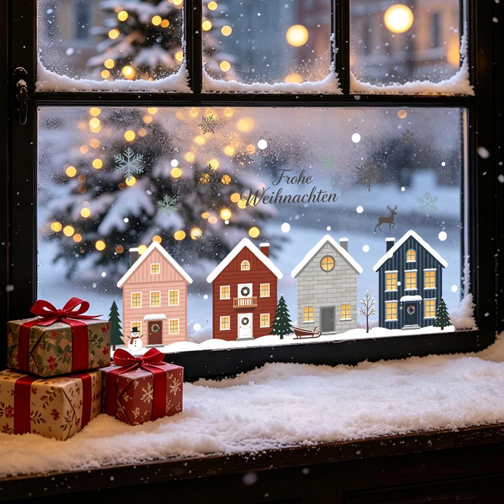 Elk Fir Tree Stickers 2pcs Chr - Snowflake Window Decal recension och pris