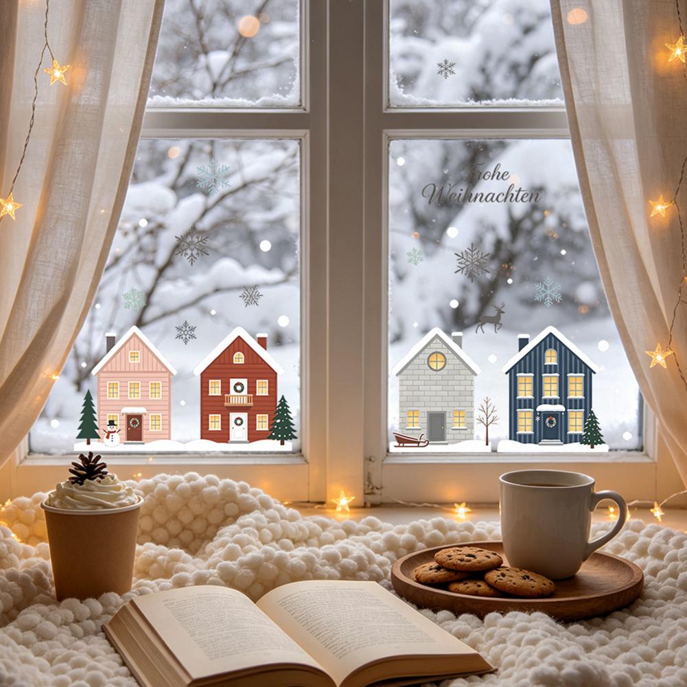 Elk Fir Tree Stickers 2pcs Chr - Snowflake Window Decal recension och pris
