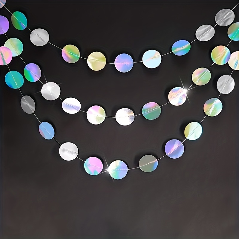 1pc Shimmering Iridescent Circ - Tinsel Garland Decoration recension och pris
