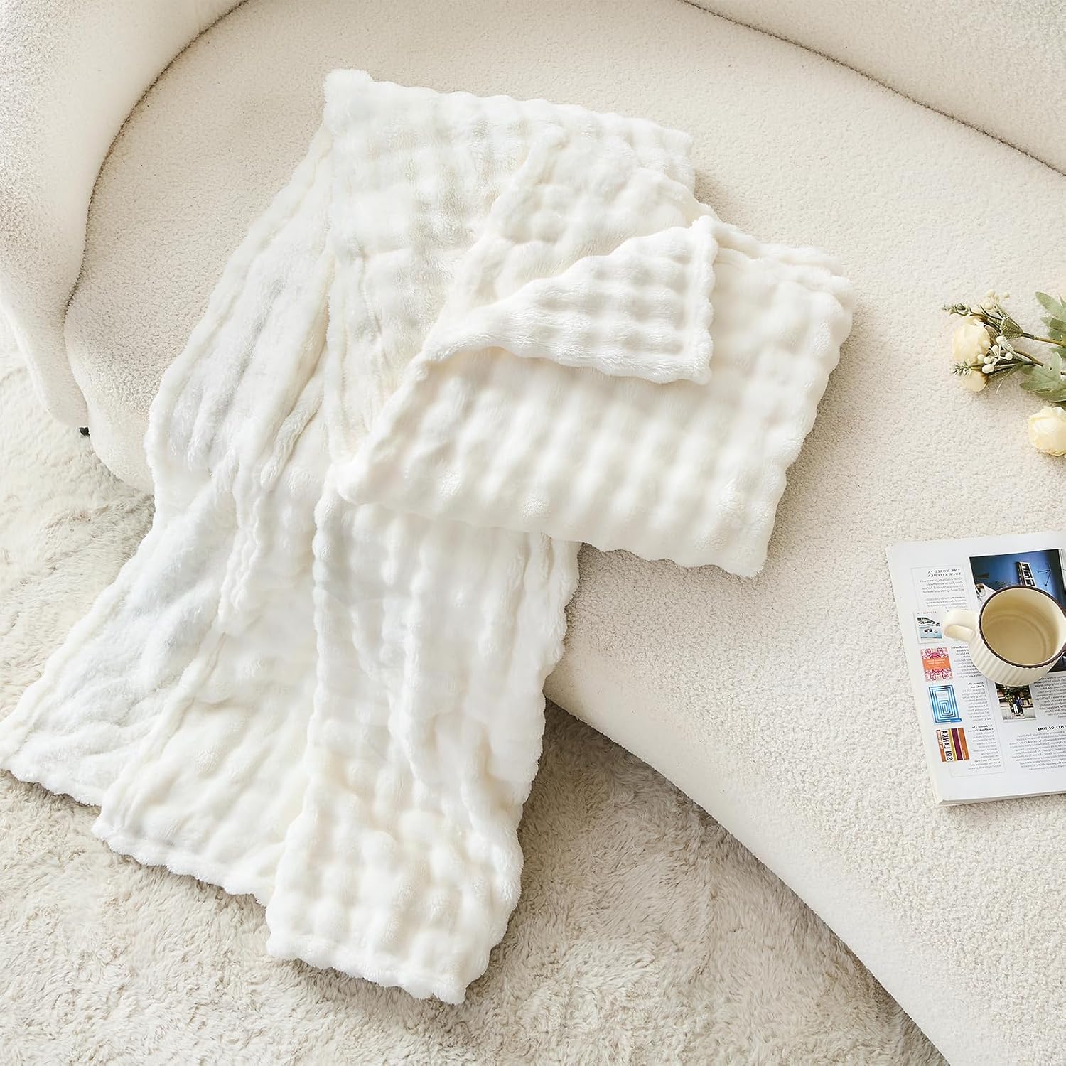 3D Bubble White Plush Blankets - Christmas Throw Blanket recension och pris