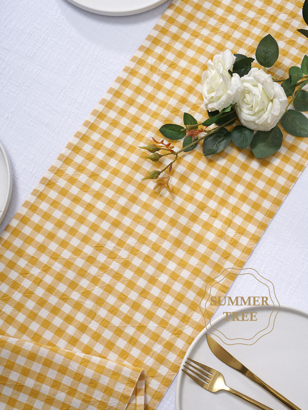 Rustic Plaid Cotton Table Runn - Christmas Throw Blanket recension och pris