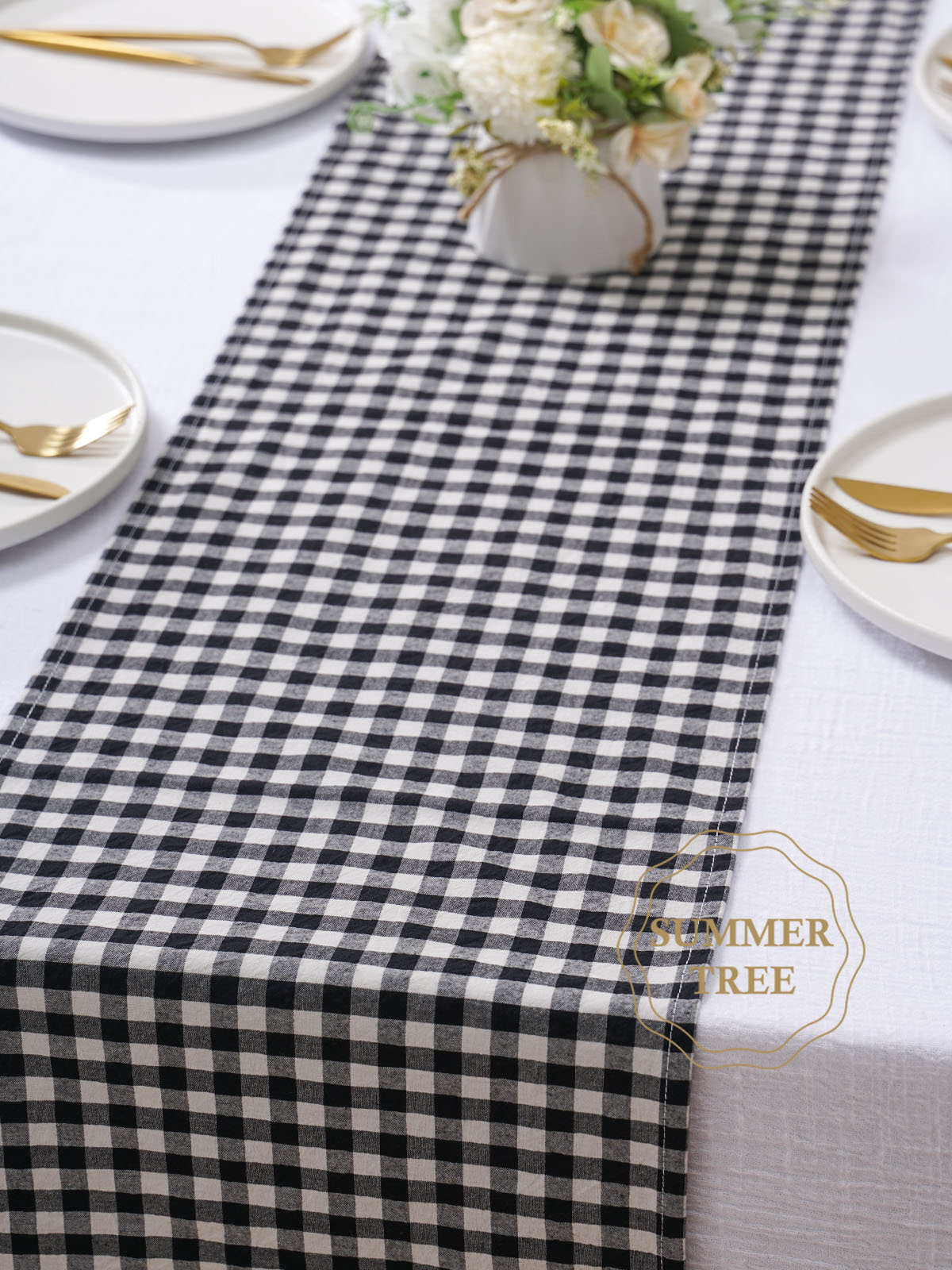 Rustic Plaid Cotton Table Runn - Christmas Throw Blanket recension och pris