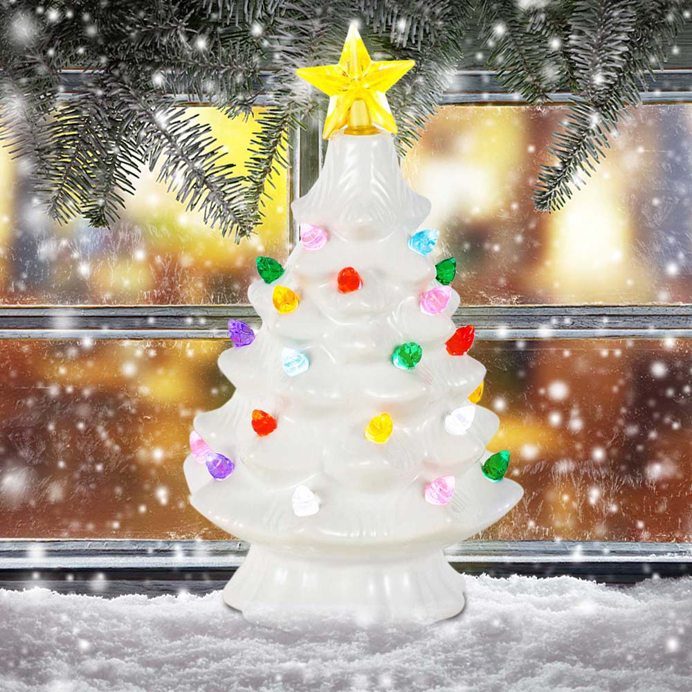 7 Inch Ceramic Christmas Villa - Star Tree Topper recension och pris