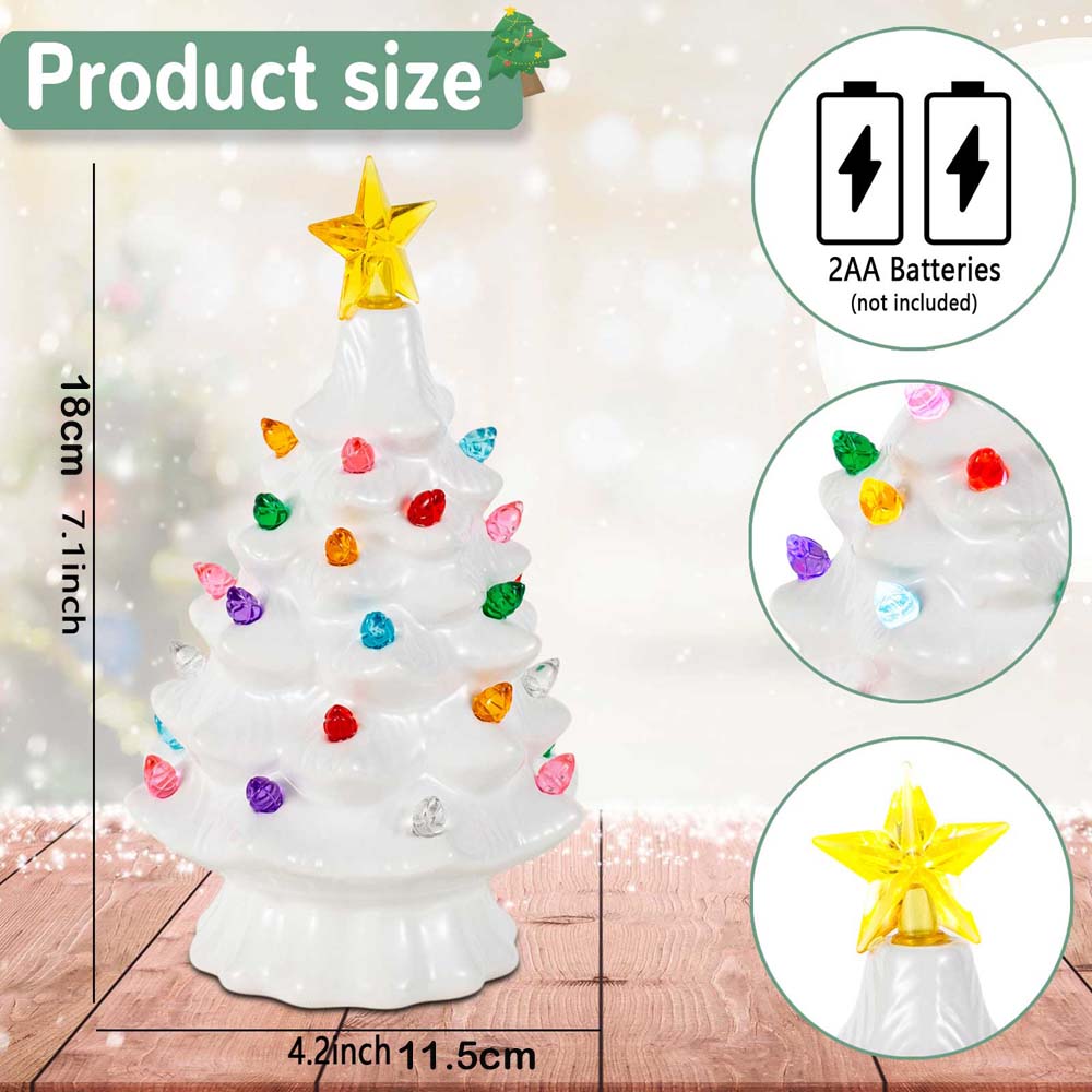 7 Inch Ceramic Christmas Villa - Star Tree Topper recension och pris