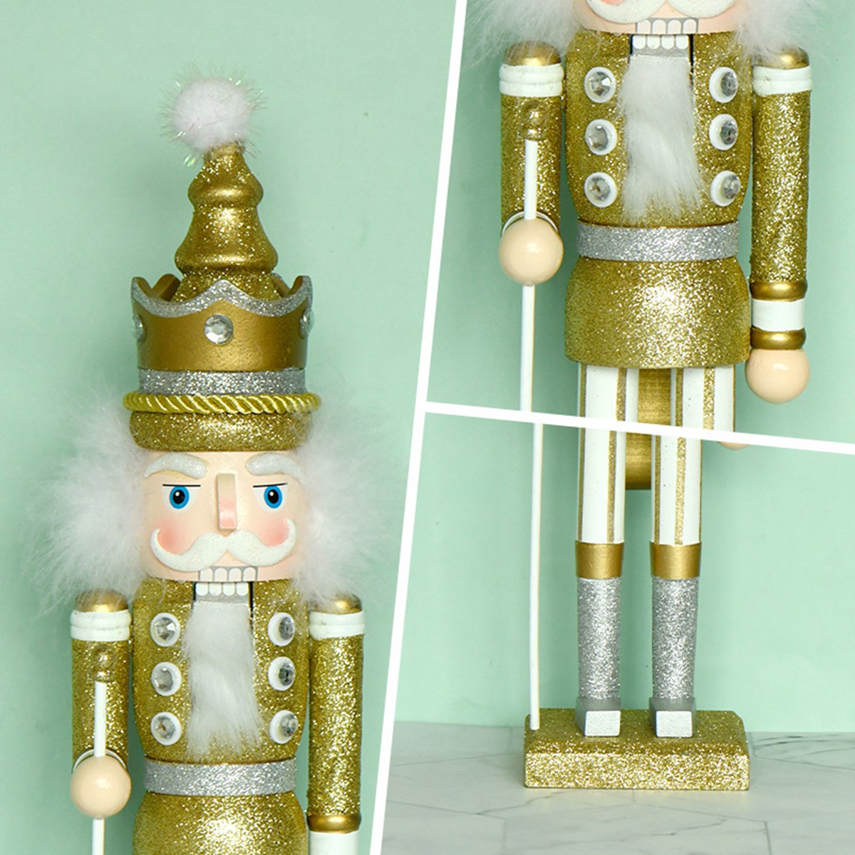 B84B-Wooden King Nutcracker Or - Nutcracker Figurine recension och pris