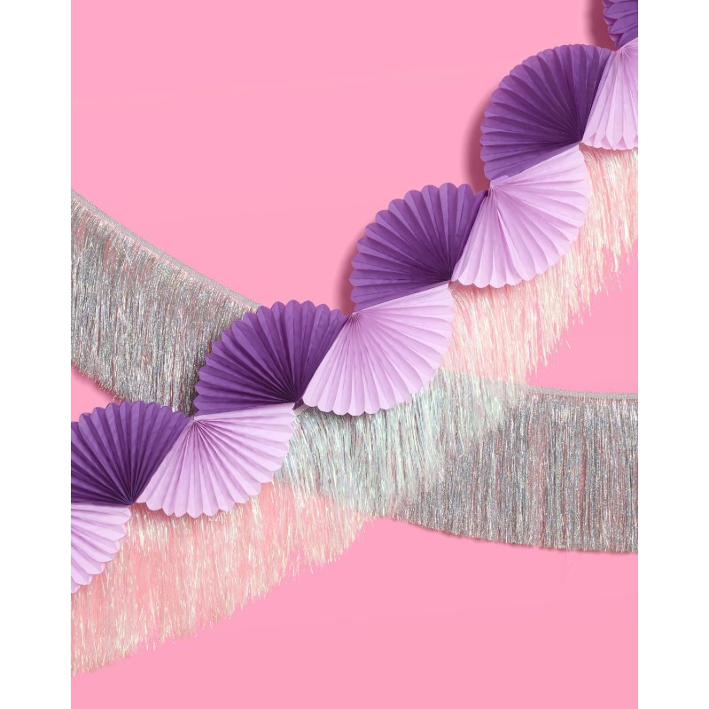Purple Silver Party Paper 3D F - Tinsel Garland Decoration recension och pris