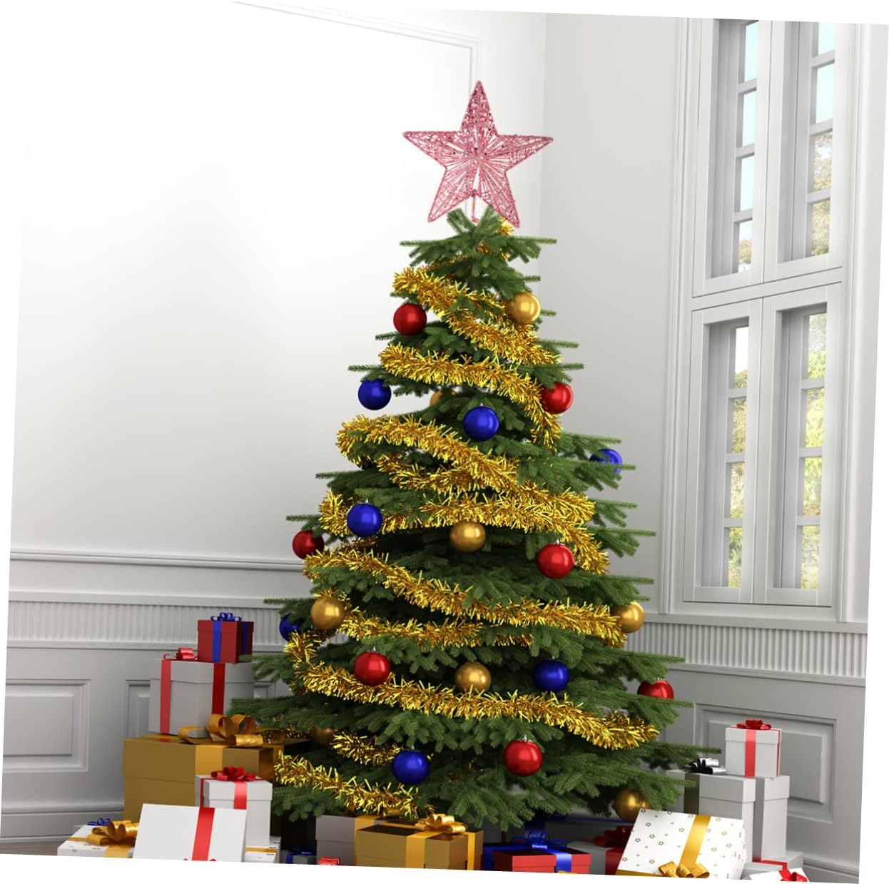 Christmas Pink Pentagon Top St - Star Tree Topper recension och pris