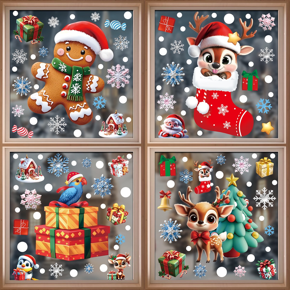 Christmas Window Stickers Ging - Snowflake Window Decal recension och pris