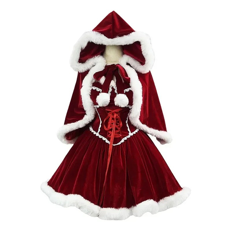 New Year Red Dress Cloak Cospl - Elf Costume Christmas recension och pris