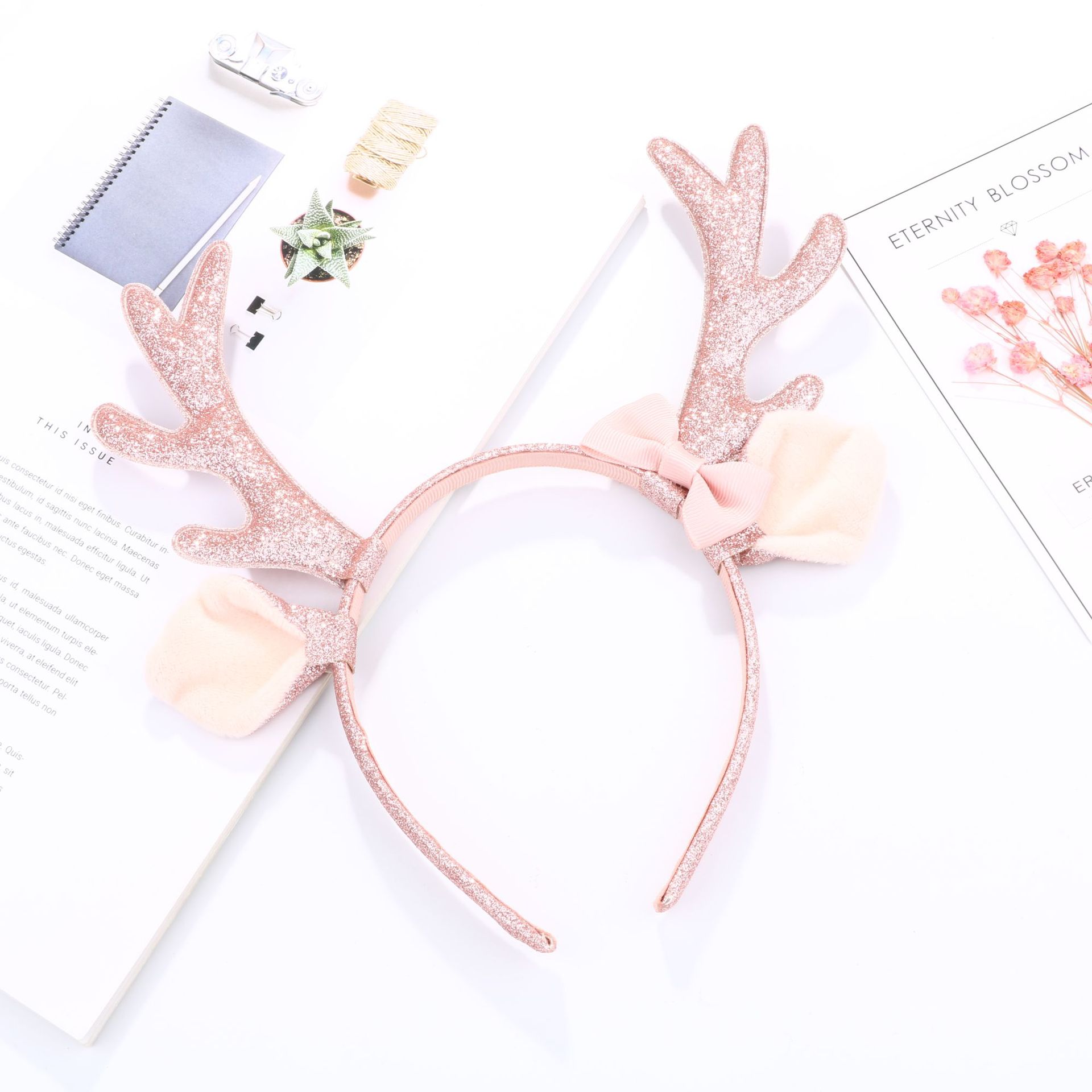 Cute Pink Glitter Reindeer Ant - Reindeer Antlers Headband recension och pris