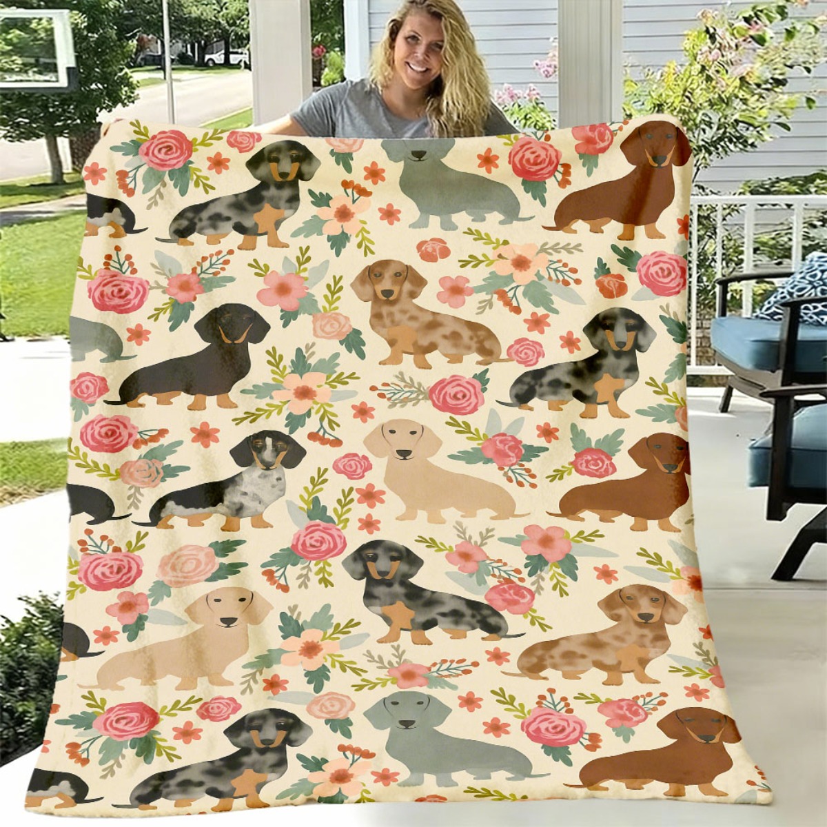 Cute Christmas Dachshund Dog B - Christmas Throw Blanket recension och pris