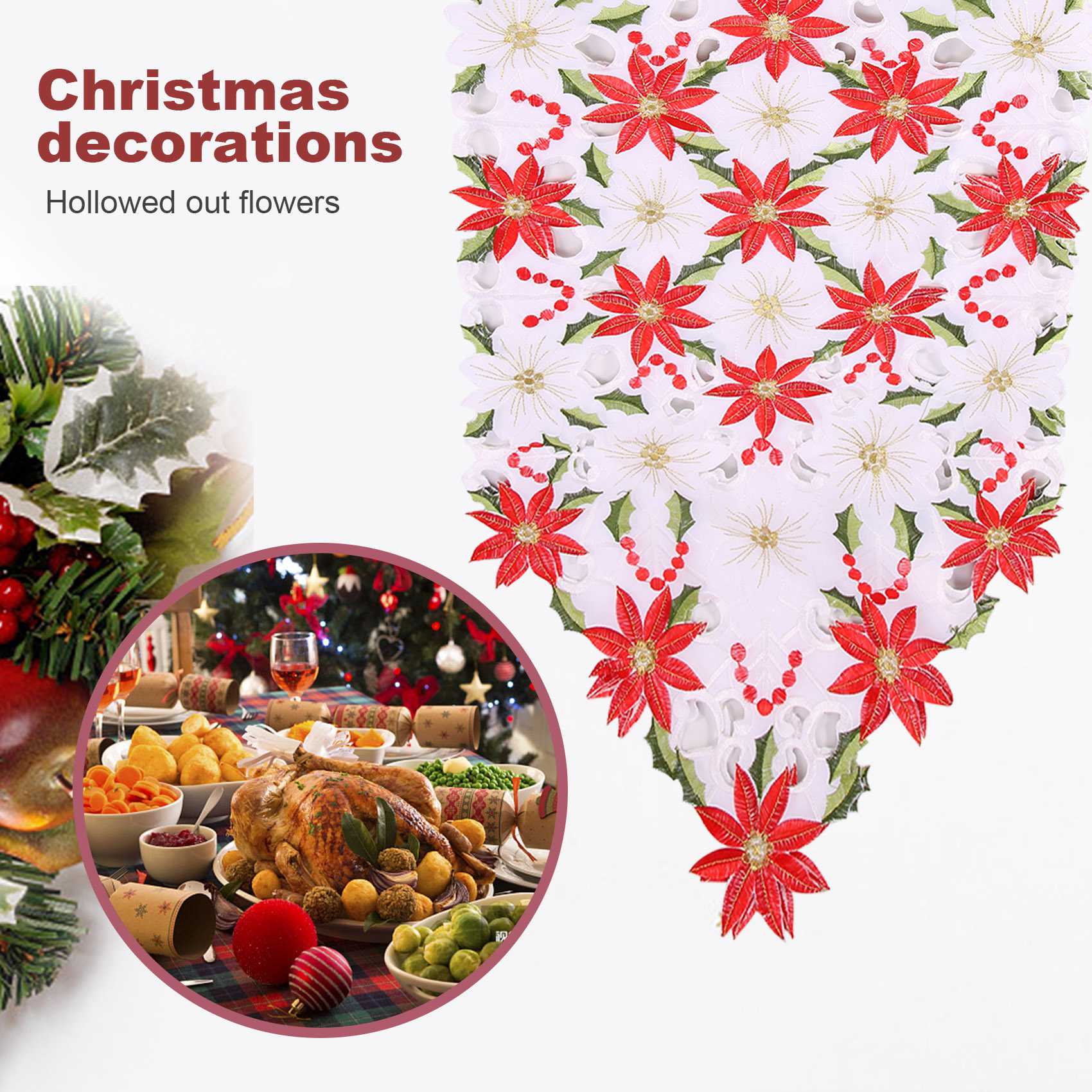 Christmas Embroidered Table Ru - Christmas Table Runner recension och pris