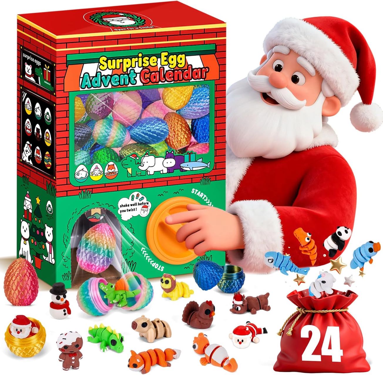 24pcs 3D Printed Surprise Egg  - Advent Calendar Gift recension och pris
