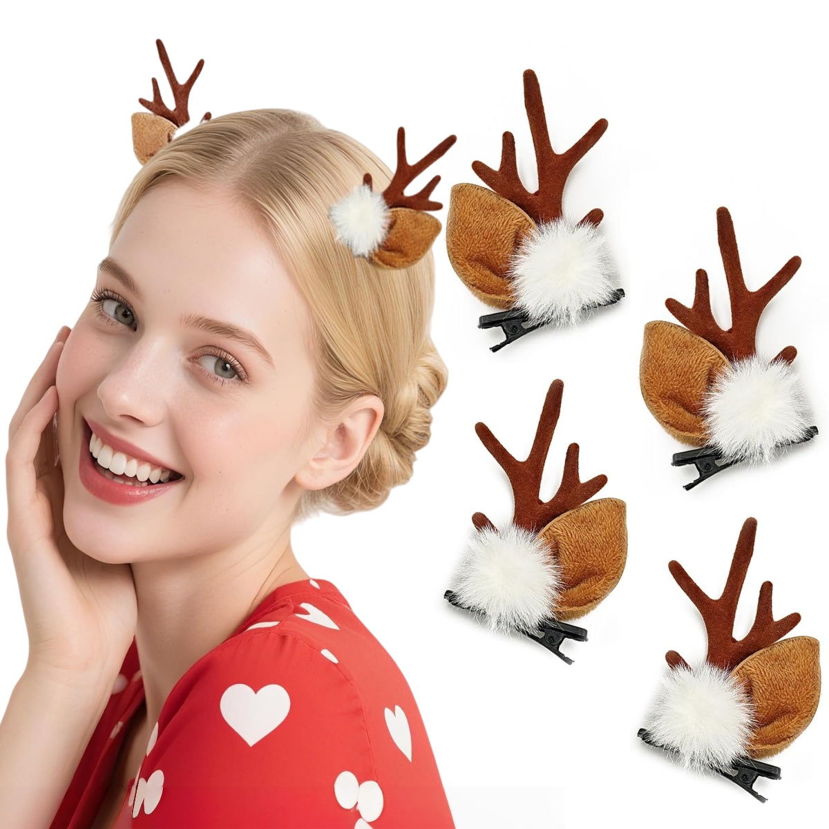 1/2Pairs Small Deer Ears Antle - Reindeer Antlers Headband recension och pris